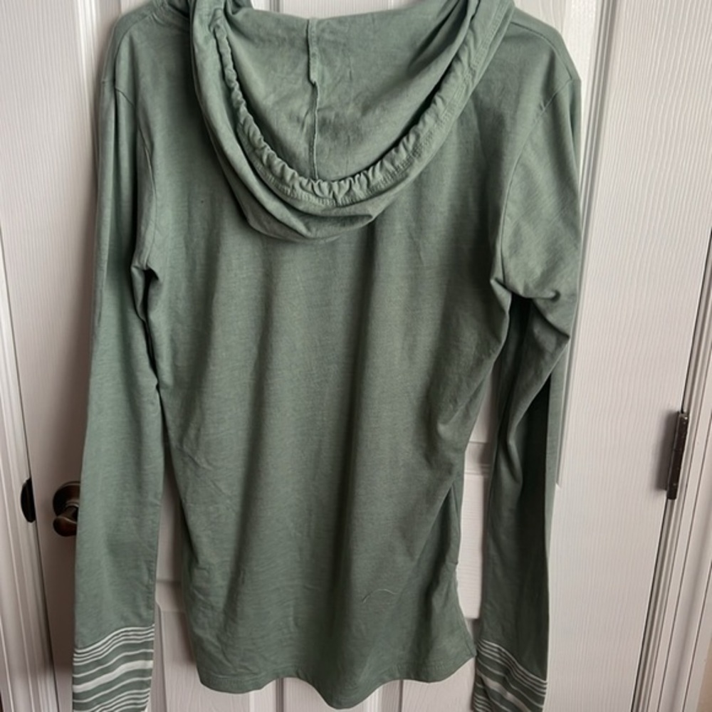 New Ron Jon Surf Shop Hoodie Small Green White Striped Long Sleeve Beachy - Picture 5 of 6